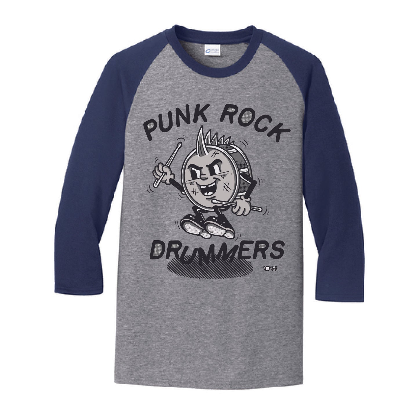 Punk Rock Drummers Perry 3/4 Adult Tees (Various Colors) - PRD