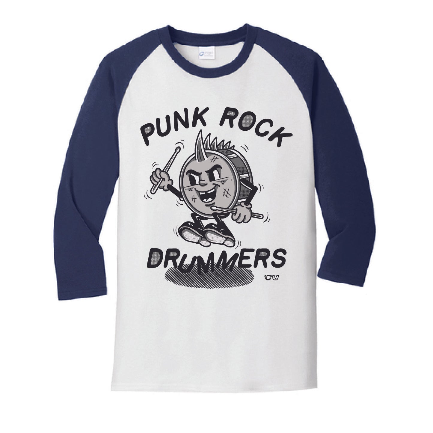 Punk Rock Drummers Perry 3/4 Adult Tees (Various Colors) - PRD