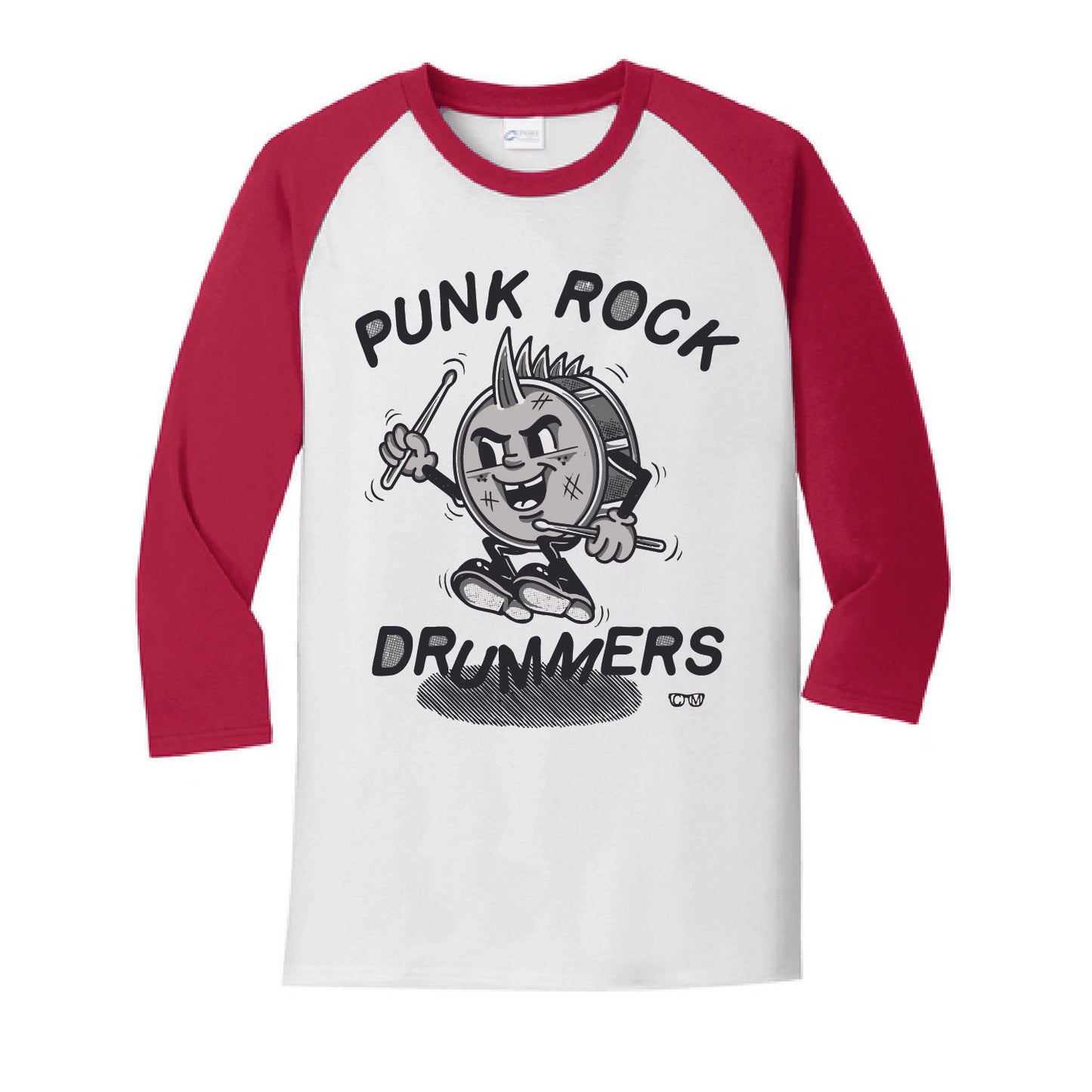 Punk Rock Drummers Perry 3/4 Adult Tees (Various Colors) - PRD