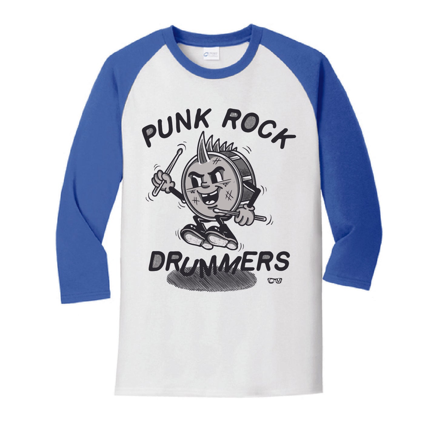 Punk Rock Drummers Perry 3/4 Adult Tees (Various Colors) - PRD