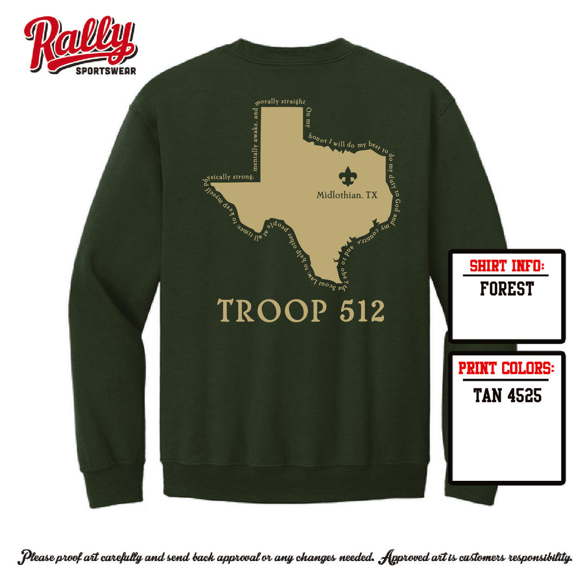 BSA512 - Troop 512 Sweatshirt (Various Colors)