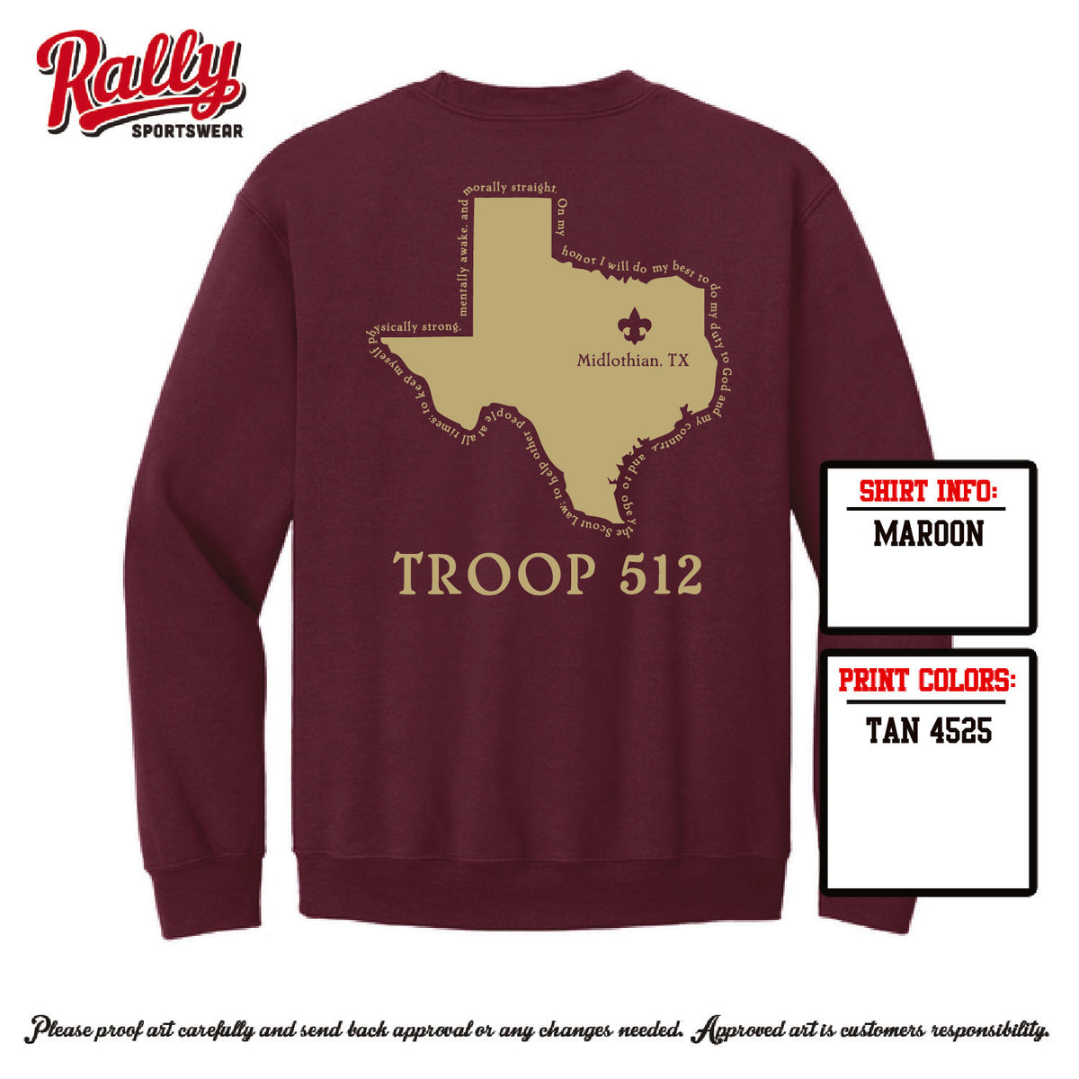 BSA512 - Troop 512 Sweatshirt (Various Colors)