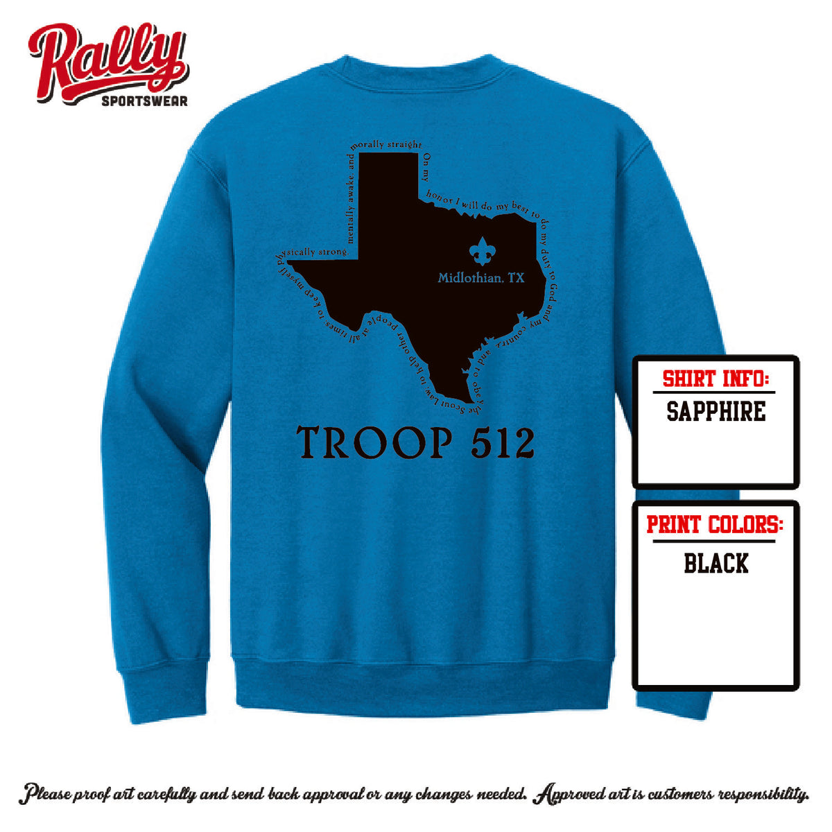 BSA512 - Troop 512 Sweatshirt (Various Colors)