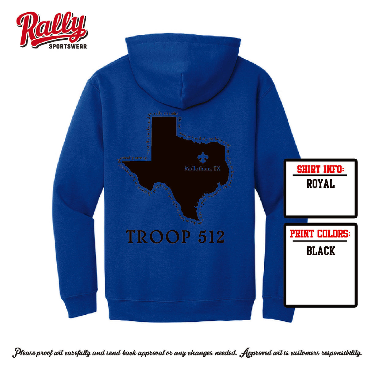 BSA512 - Troop 512 Hoodie (Various Colors)
