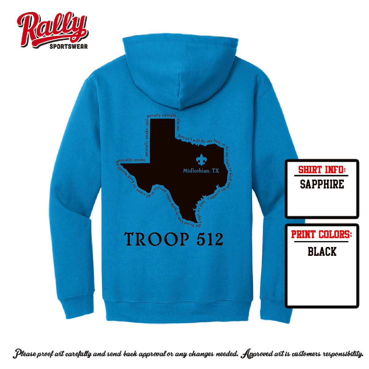 BSA512 - Troop 512 Hoodie (Various Colors)