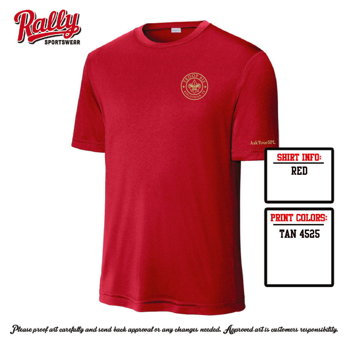 BSA512 - Troop 512 Short Sleeve Dri Fit (Various Colors)