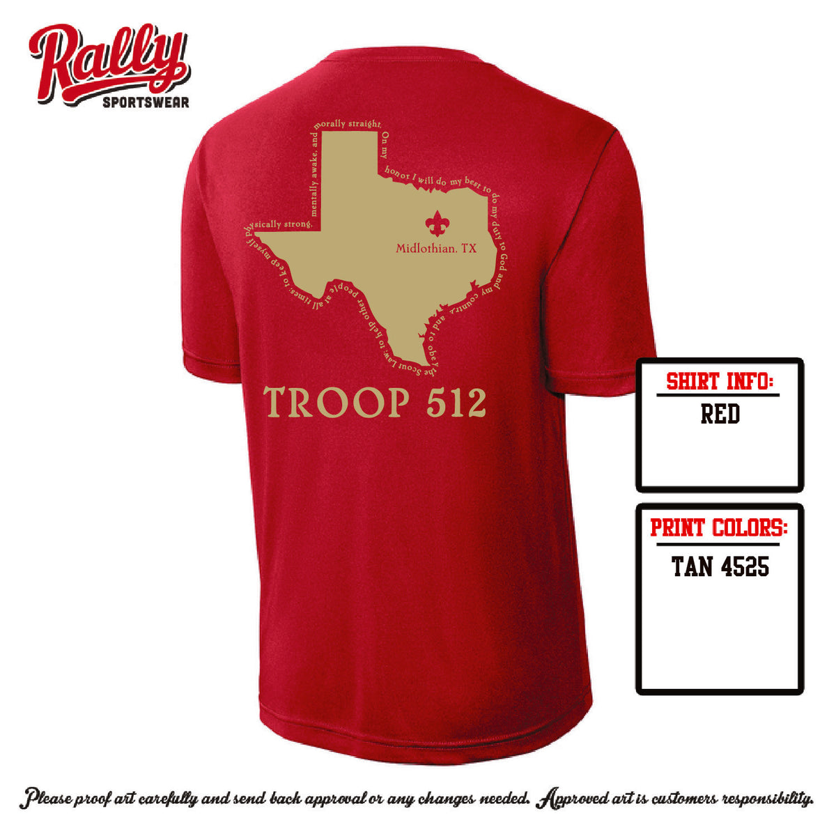 BSA512 - Troop 512 Short Sleeve Dri Fit (Various Colors)