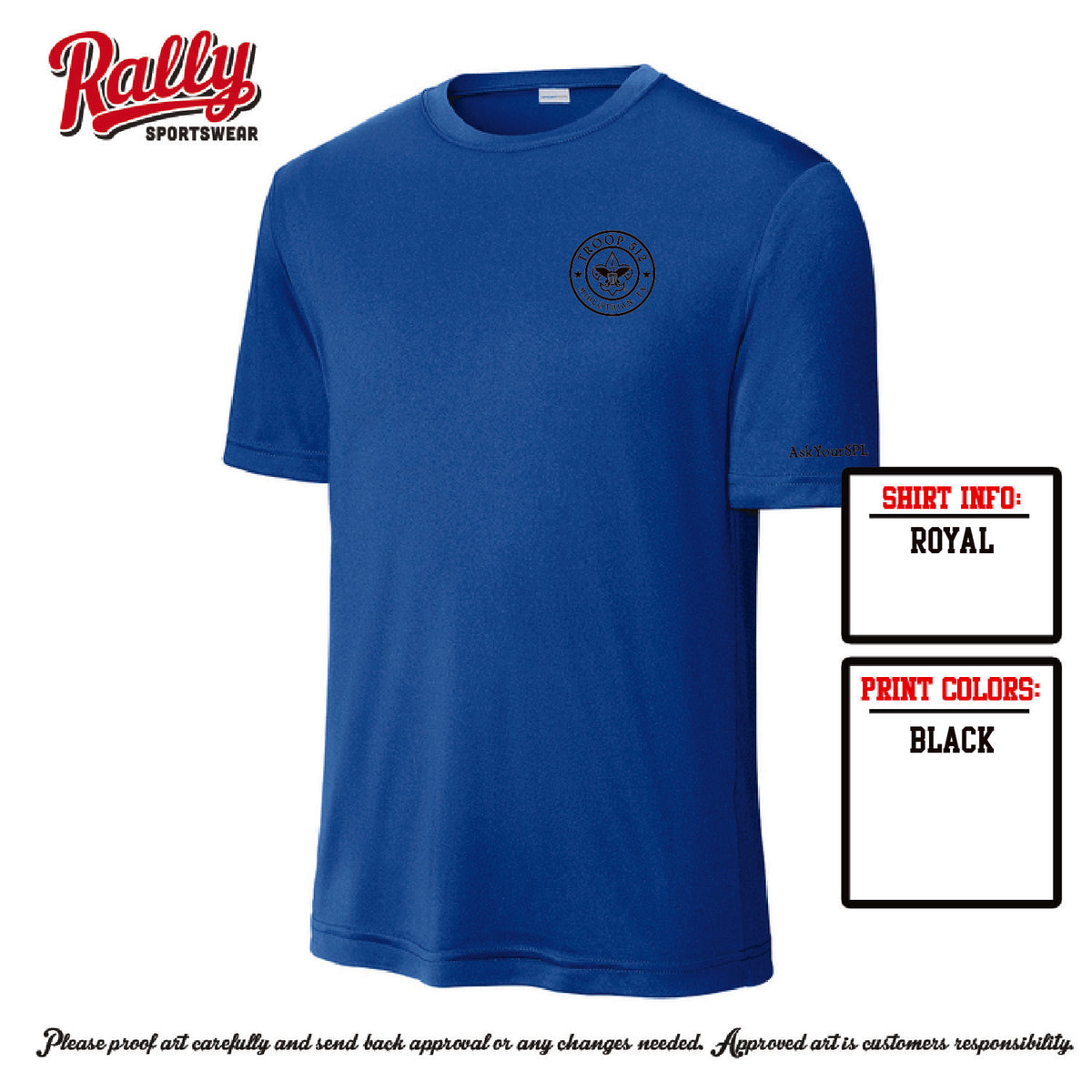BSA512 - Troop 512 Short Sleeve Dri Fit (Various Colors)
