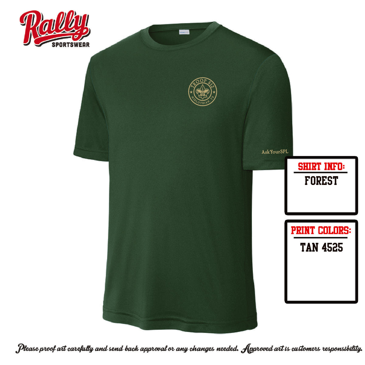 BSA512 - Troop 512 Short Sleeve Dri Fit (Various Colors)