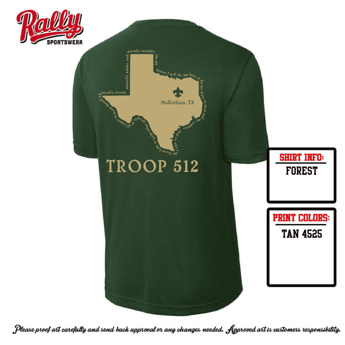 BSA512 - Troop 512 Short Sleeve Dri Fit (Various Colors)