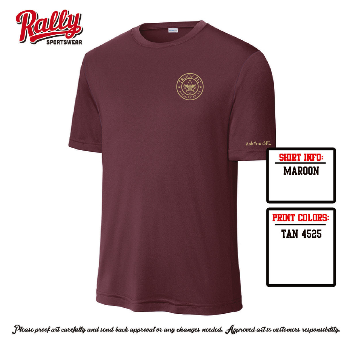 BSA512 - Troop 512 Short Sleeve Dri Fit (Various Colors)