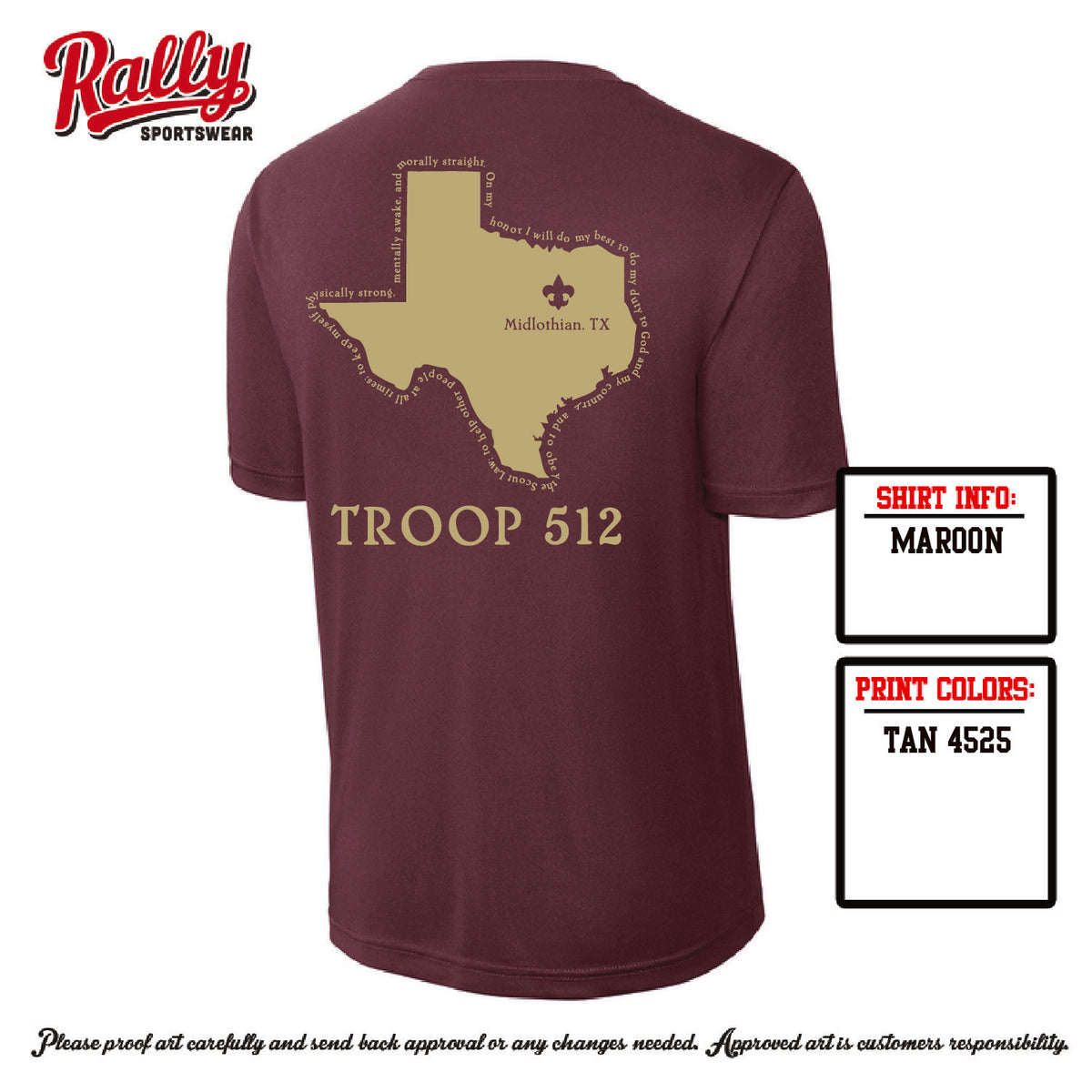 BSA512 - Troop 512 Short Sleeve Dri Fit (Various Colors)
