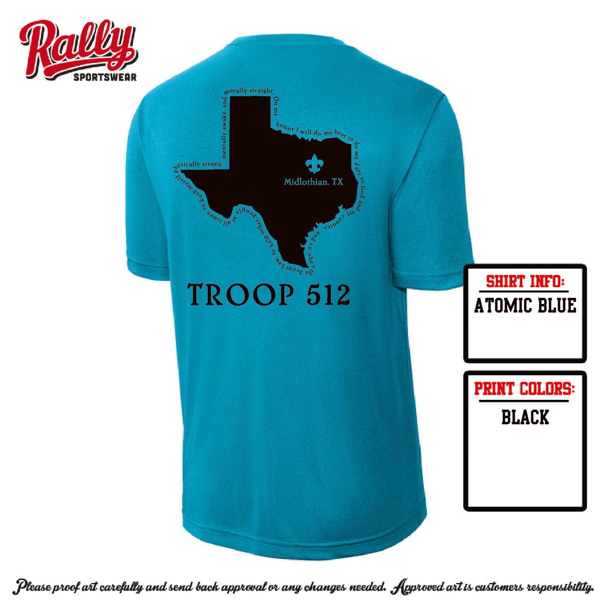 BSA512 - Troop 512 Short Sleeve Dri Fit (Various Colors)