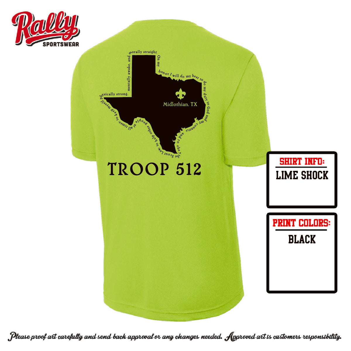 BSA512 - Troop 512 Short Sleeve Dri Fit (Various Colors)