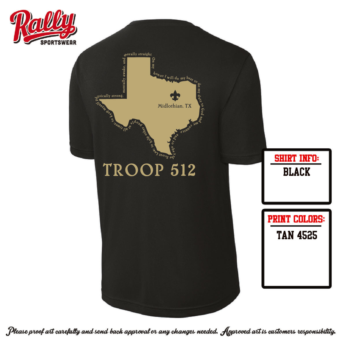 BSA512 - Troop 512 Short Sleeve Dri Fit (Various Colors)