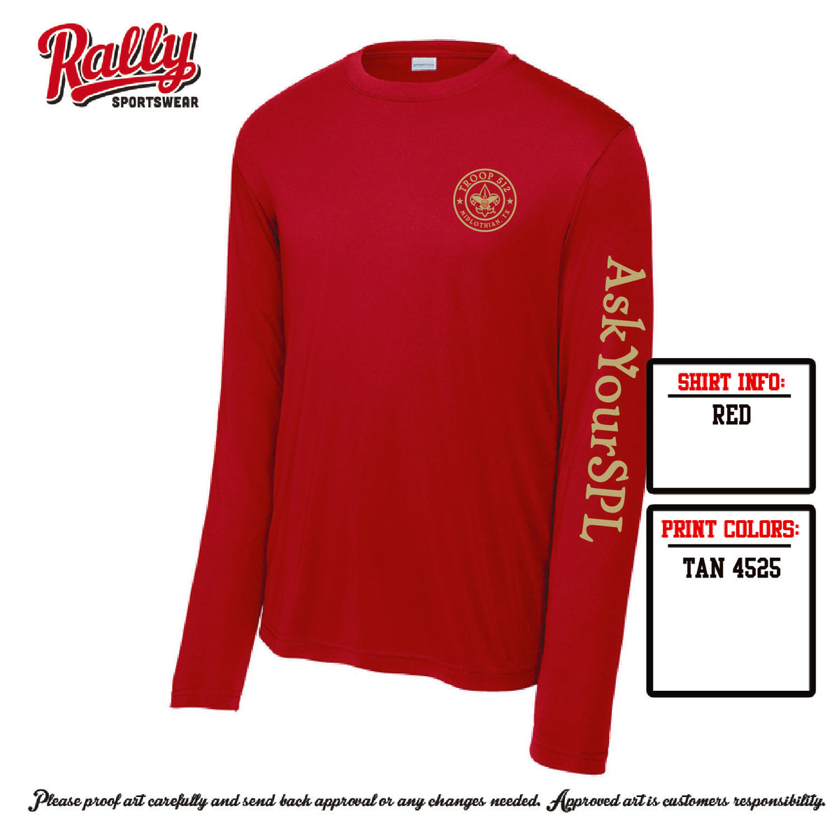 BSA512 - Troop 512 Long Sleeve Dri Fit (Various Colors)