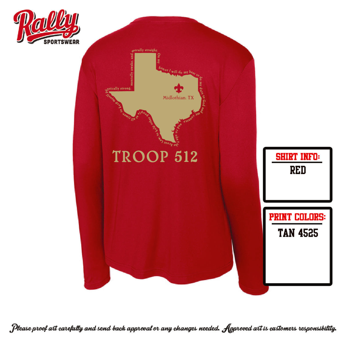 BSA512 - Troop 512 Long Sleeve Dri Fit (Various Colors)