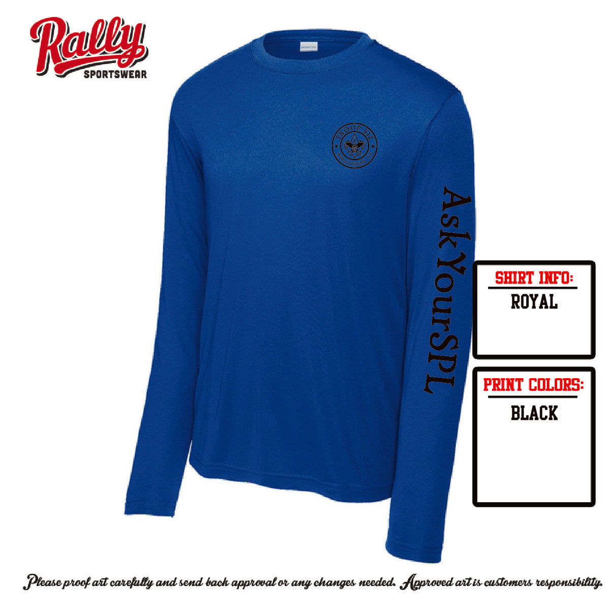 BSA512 - Troop 512 Long Sleeve Dri Fit (Various Colors)