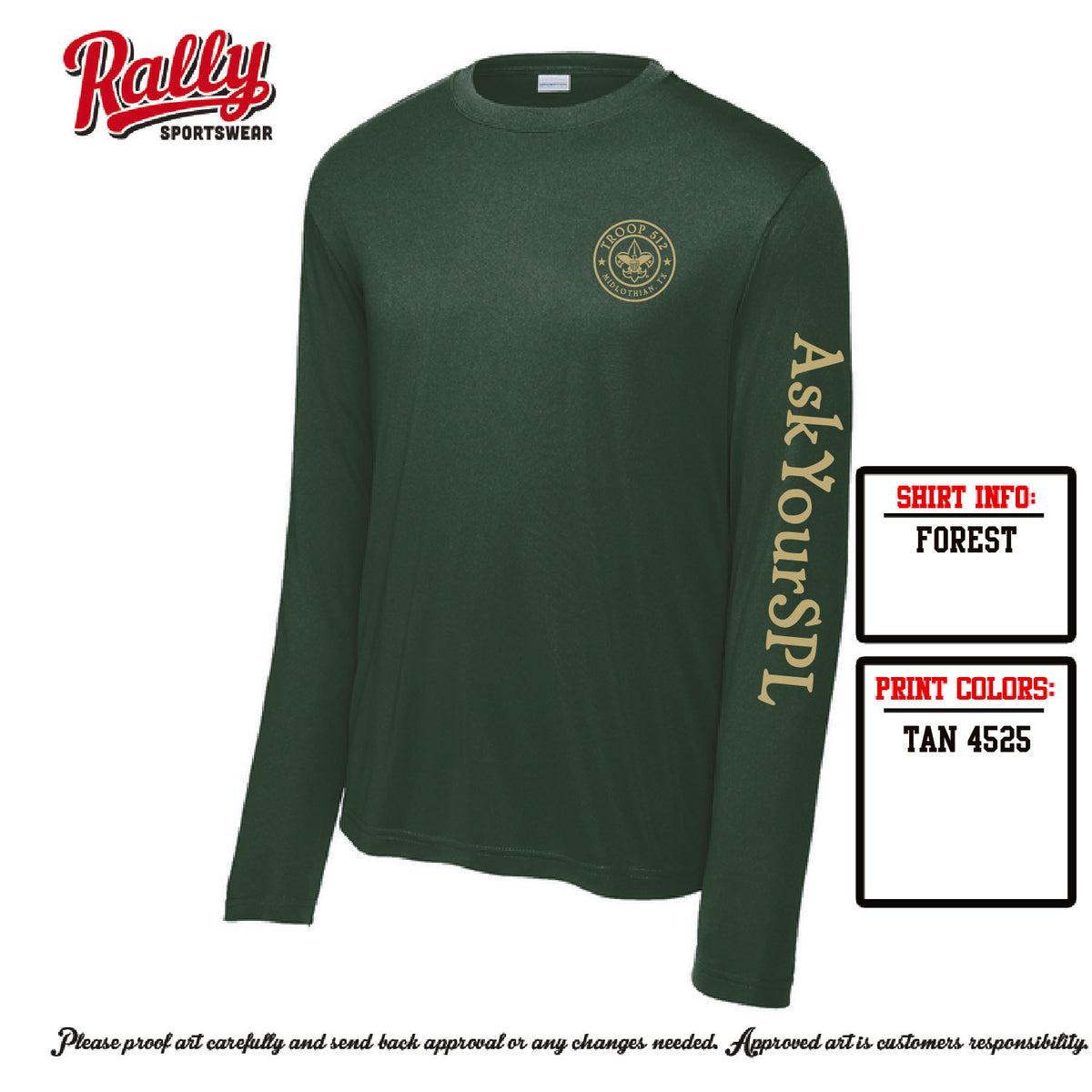 BSA512 - Troop 512 Long Sleeve Dri Fit (Various Colors)