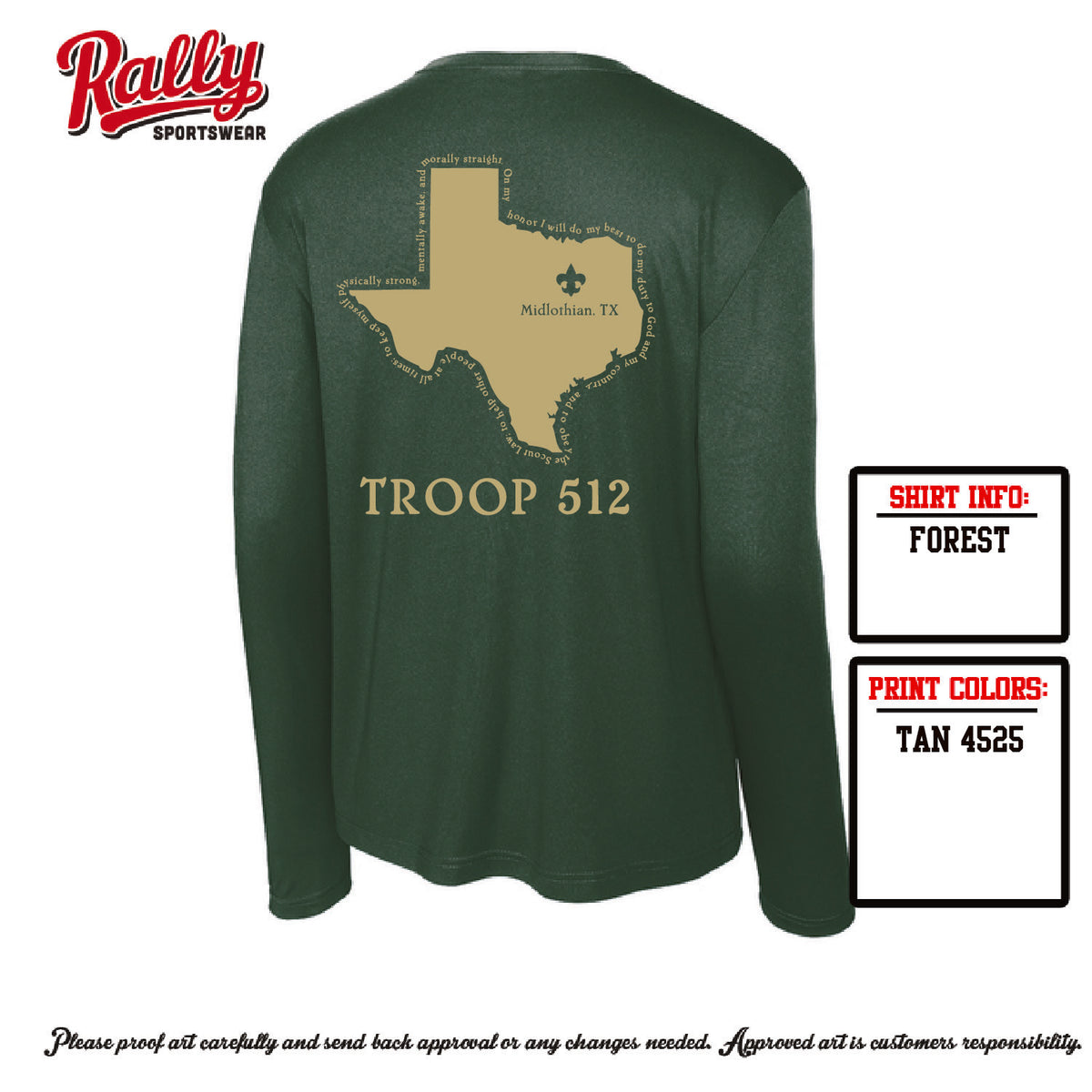 BSA512 - Troop 512 Long Sleeve Dri Fit (Various Colors)
