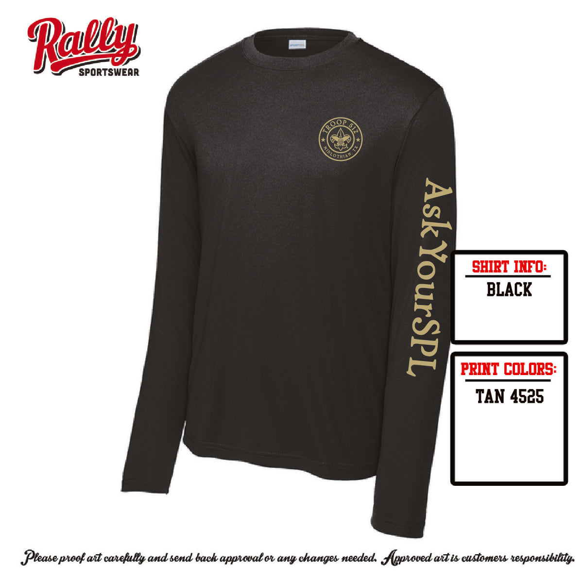 BSA512 - Troop 512 Long Sleeve Dri Fit (Various Colors)