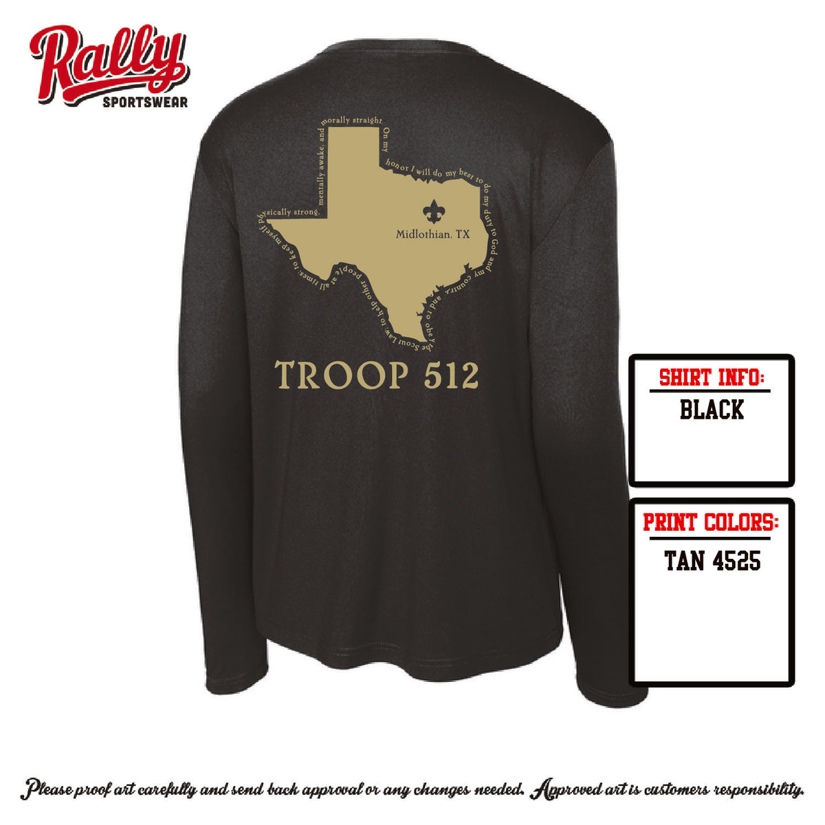 BSA512 - Troop 512 Long Sleeve Dri Fit (Various Colors)
