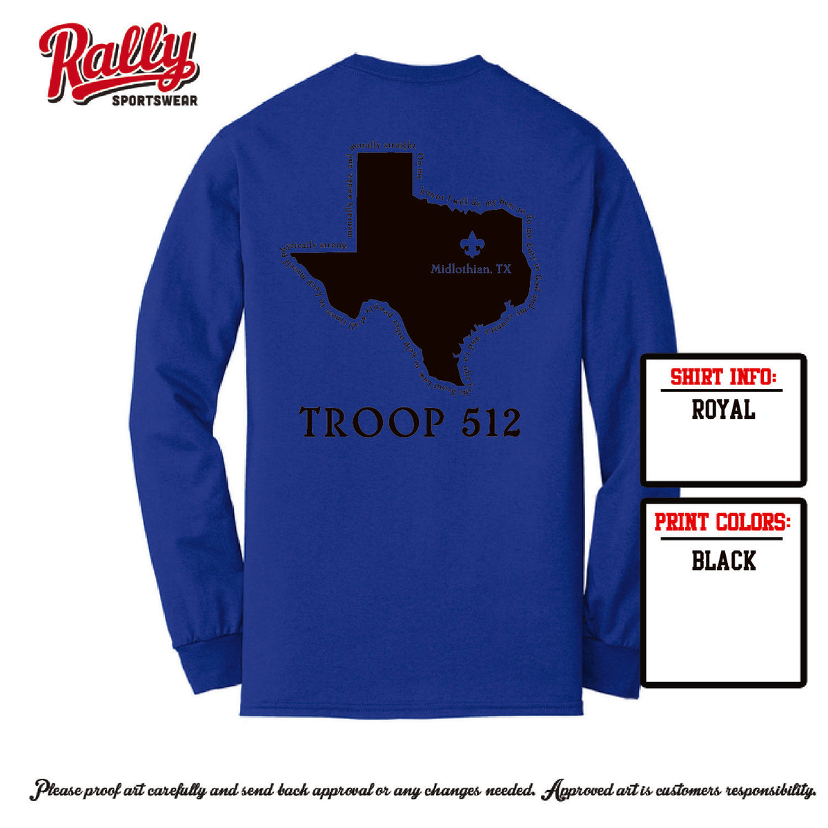 BSA512 - Troop 512 Long Sleeve (Various Colors)