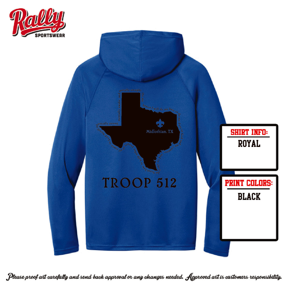 BSA512 - Troop 512 Performance Hoodie (Various Colors)