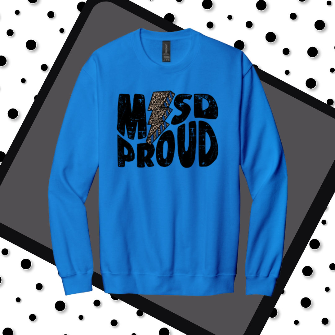 Blue Leopard Bolt MISD Proud