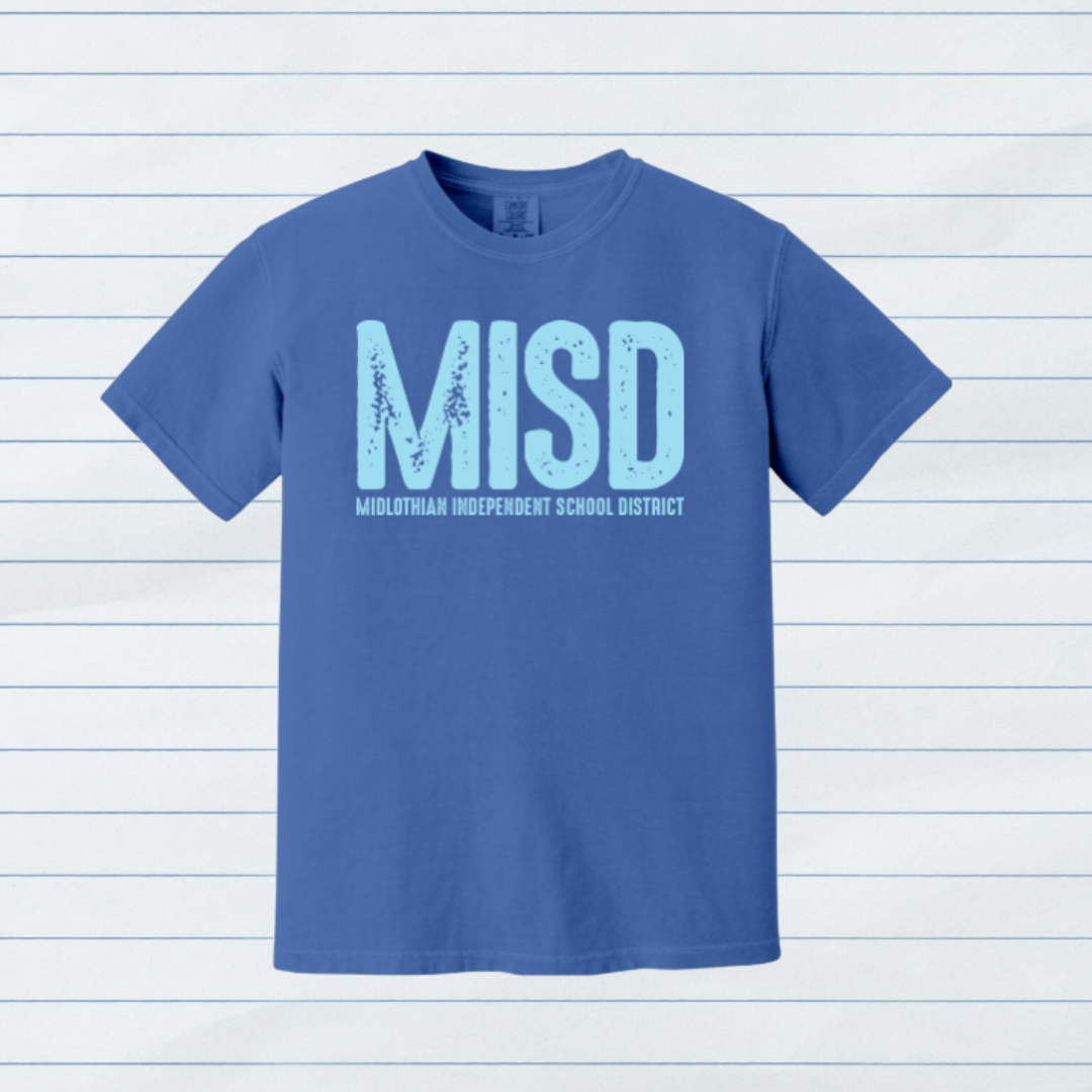 Light Blue MISD Bright Distressed