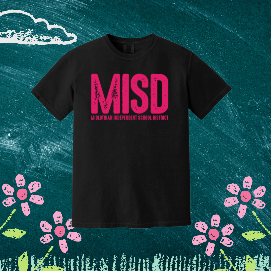 Dark Pink MISD Bright Distressed