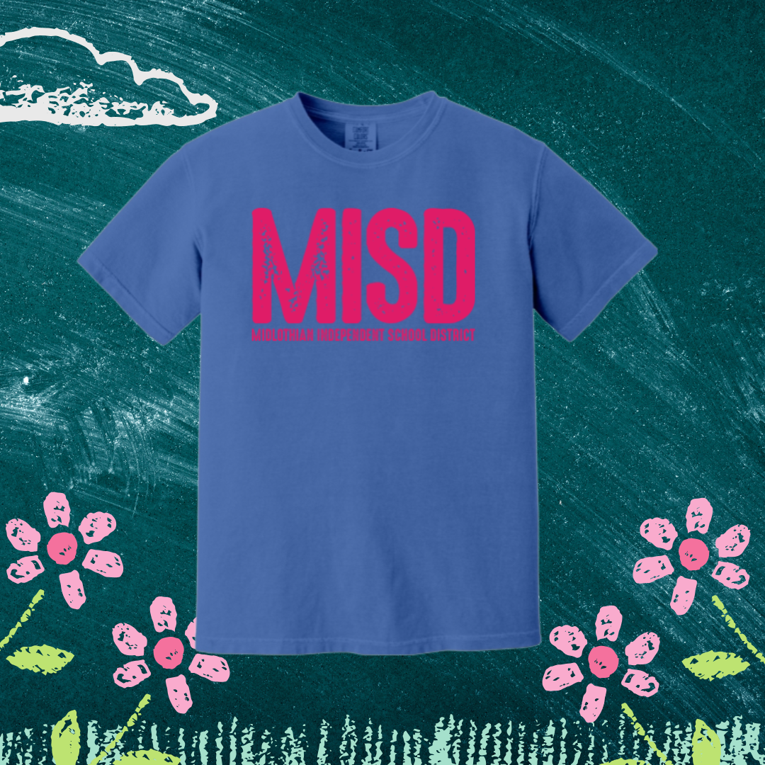 Dark Pink MISD Bright Distressed