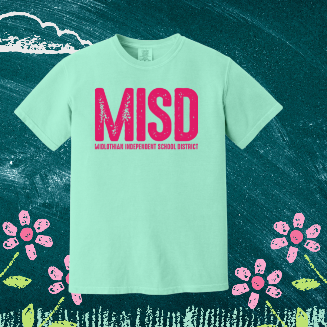 Dark Pink MISD Bright Distressed