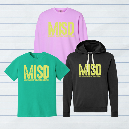 Yellow MISD Bright Distressed