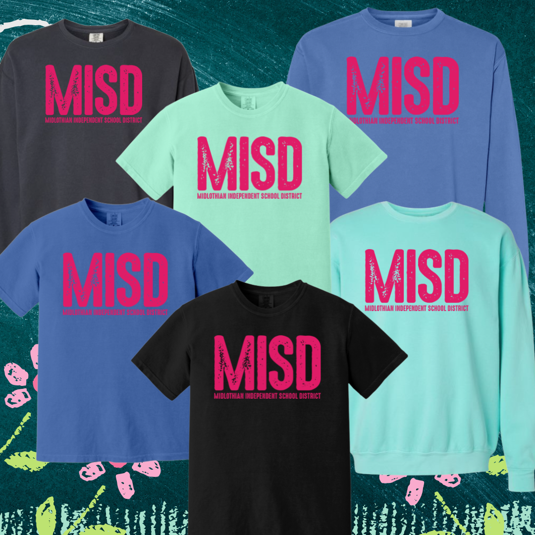 Dark Pink MISD Bright Distressed