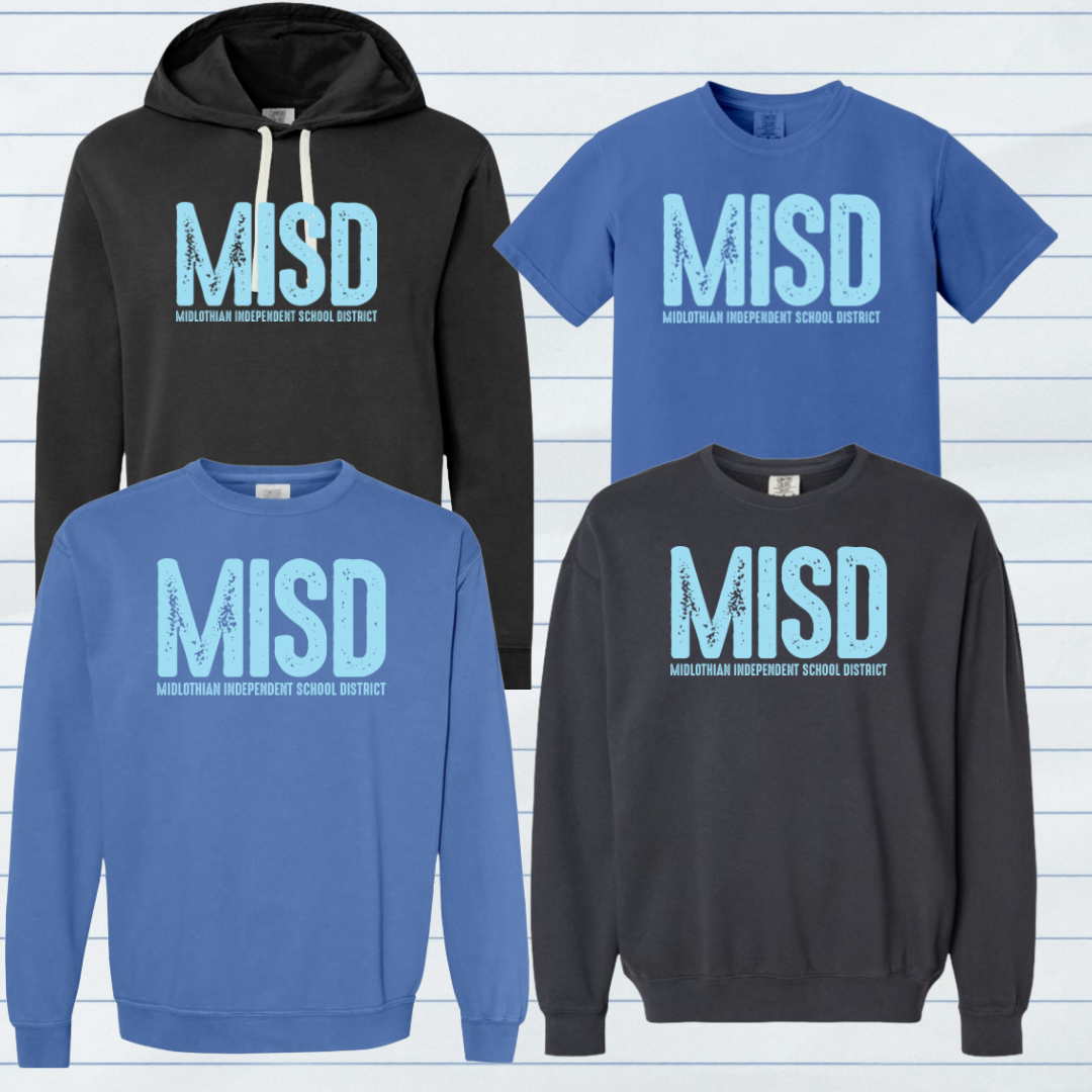 Light Blue MISD Bright Distressed
