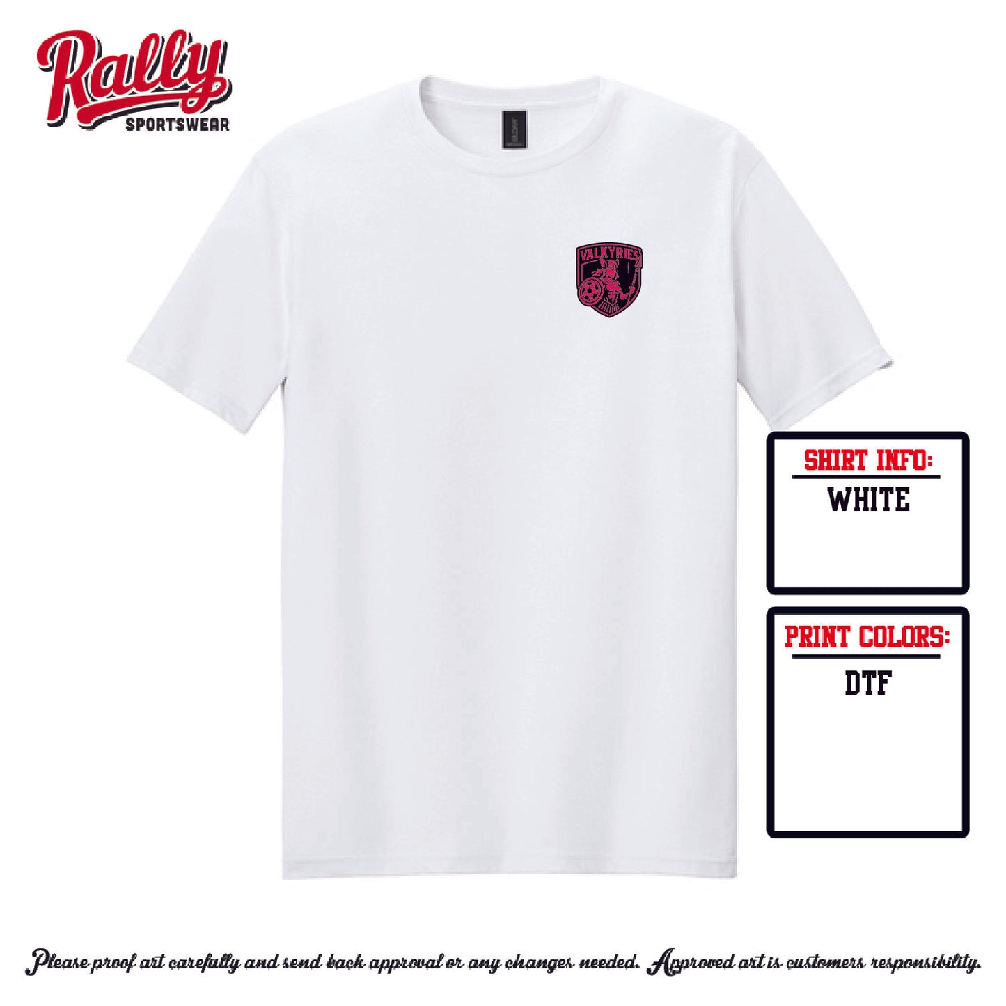 VAL -  Pink FAN SHORT SLEEVE Left Chest (multiple colors)