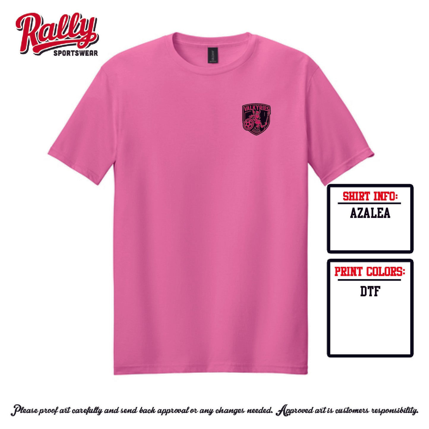 VAL -  Pink FAN SHORT SLEEVE Left Chest (multiple colors)