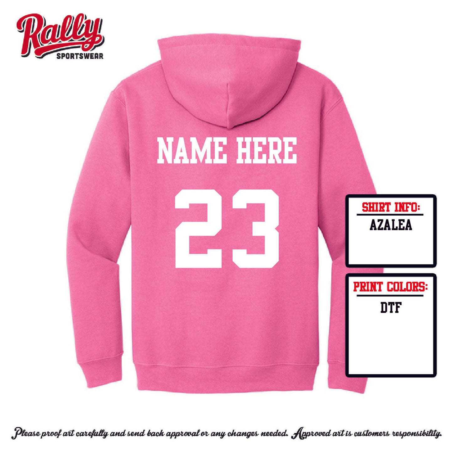 VAL -  PINK FAN HOODIE Left Chest (multiple colors)