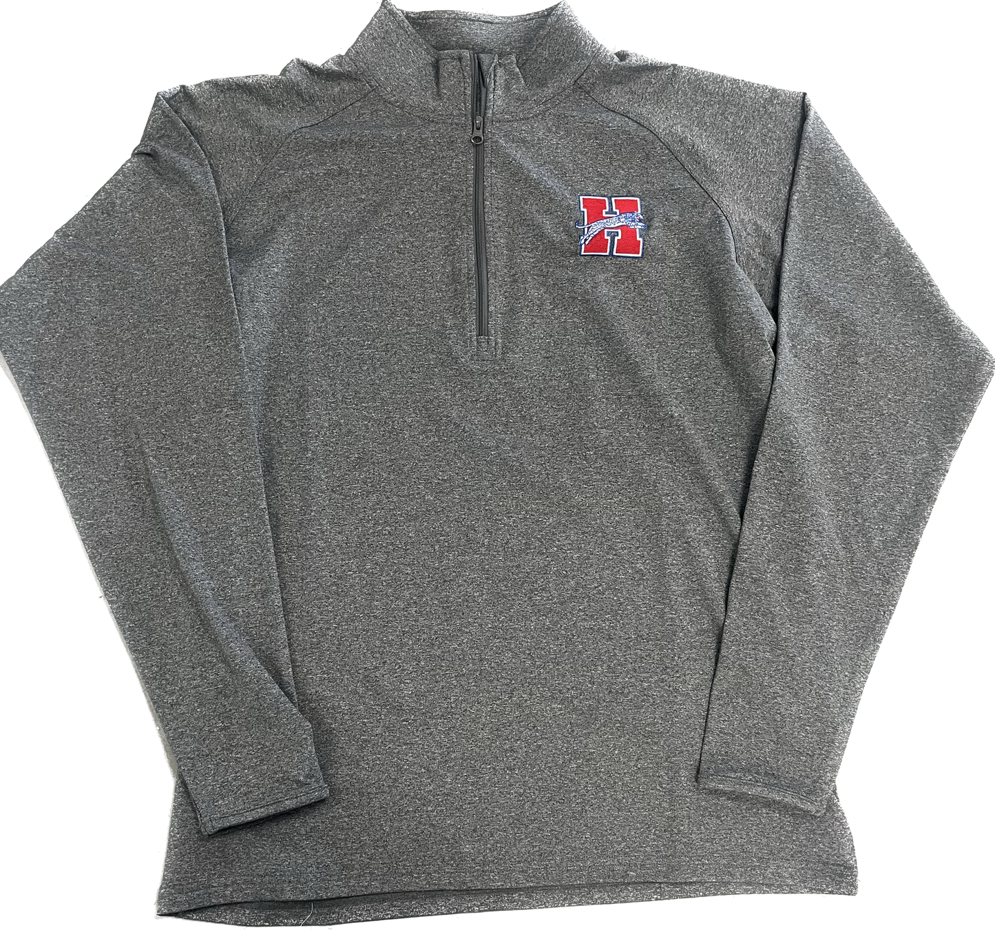 Gray Heritage 1/4 zip Embroidered Pullover