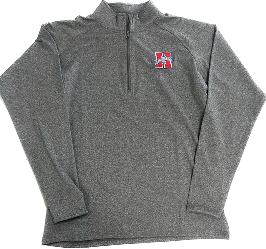 Gray Heritage 1/4 zip Embroidered Pullover