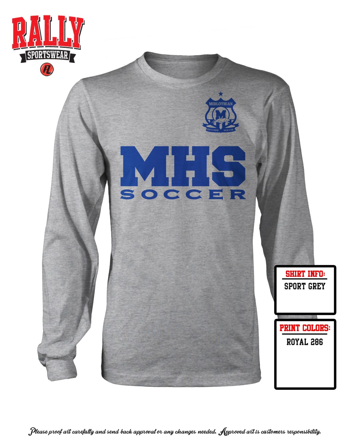 MHSSOC25 - Practice Grey Long Sleeve