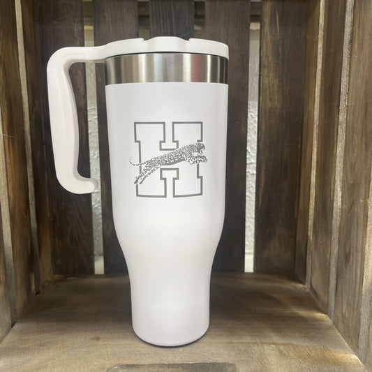 HHS Bison Tumbler 40oz White