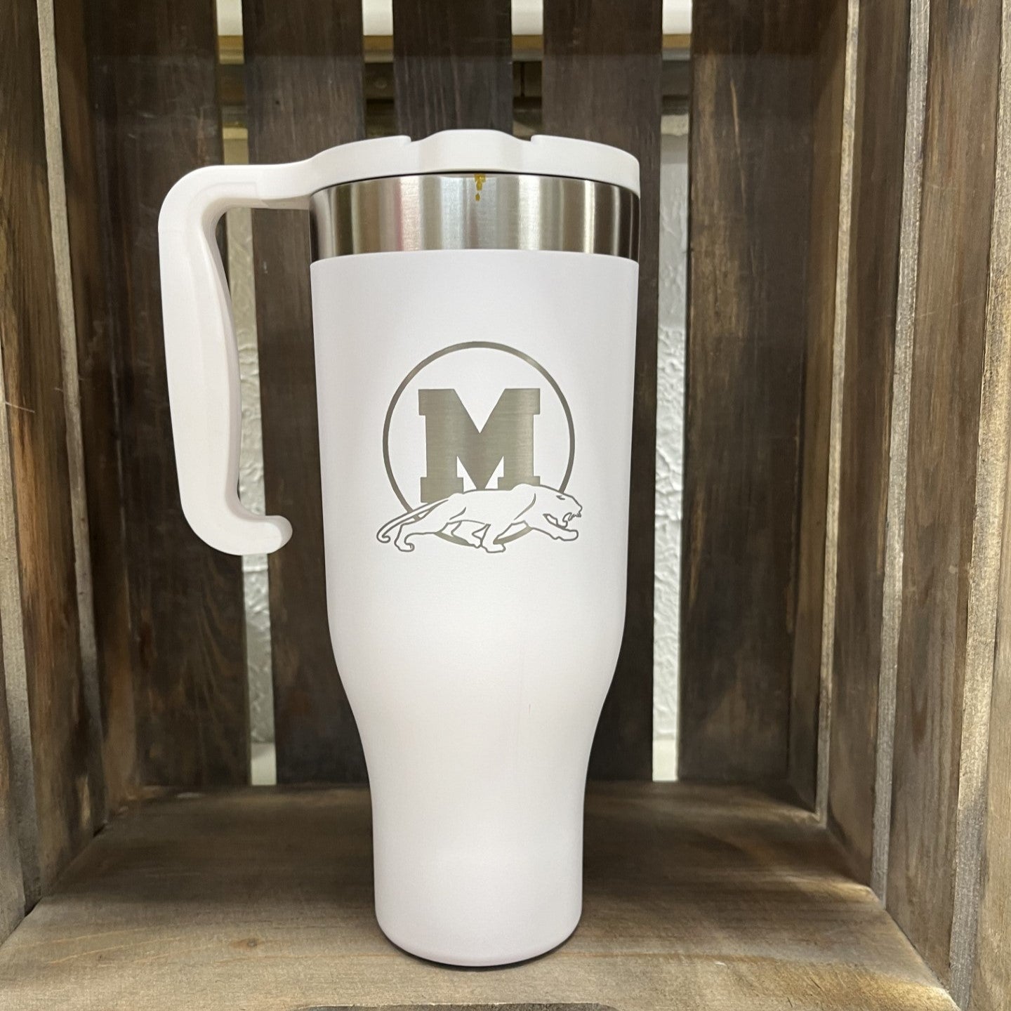 MHS Bison Tumbler 40oz White