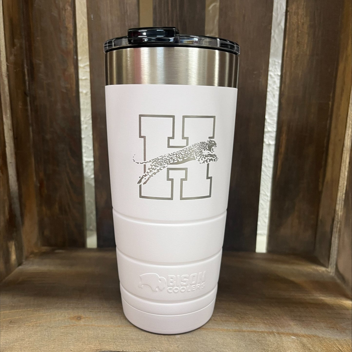 HHS Bison Tumbler 22oz- WHITE