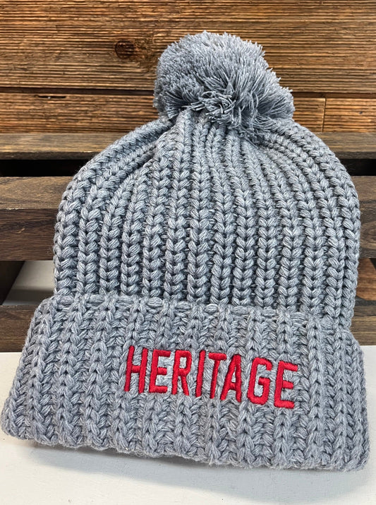 Heritage Chunky Cable Knit Pom Beanie