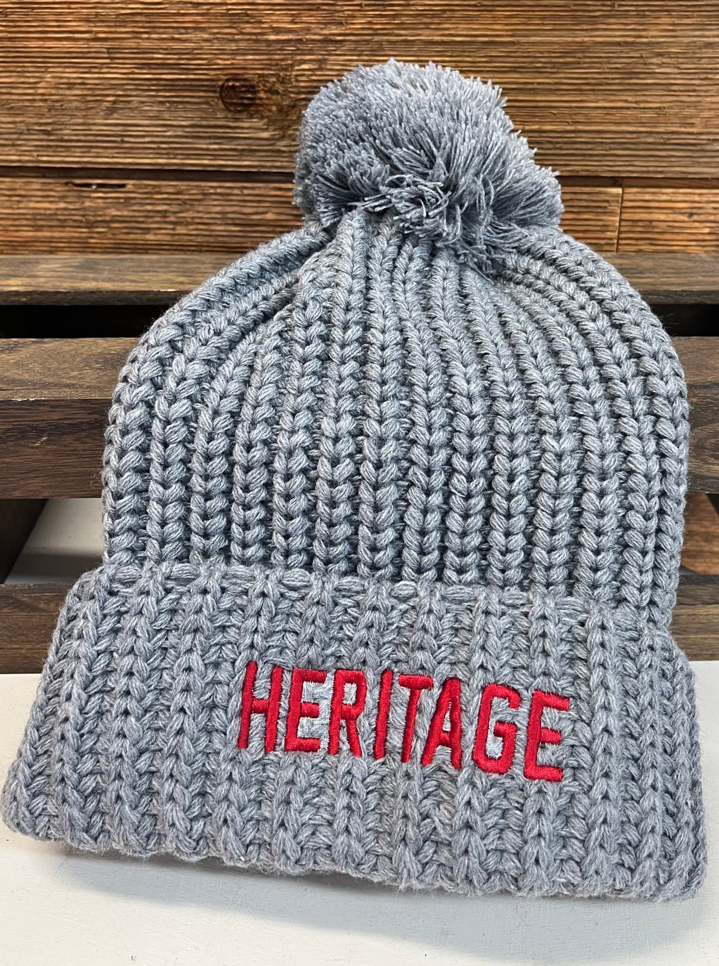 Heritage Chunky Cable Knit Pom Beanie