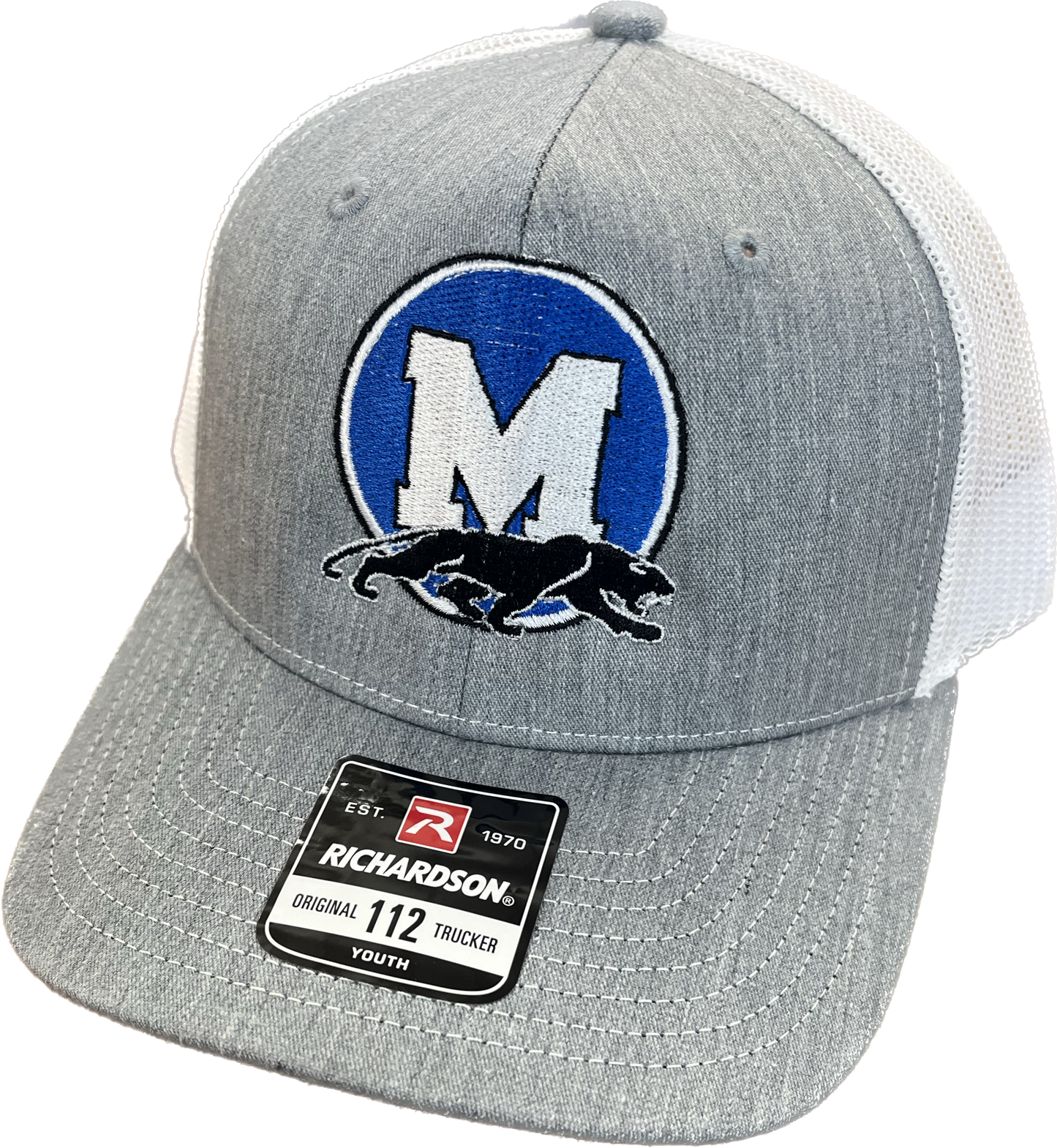 Midlothian Youth Grey Hth White Mesh Trucker Hat